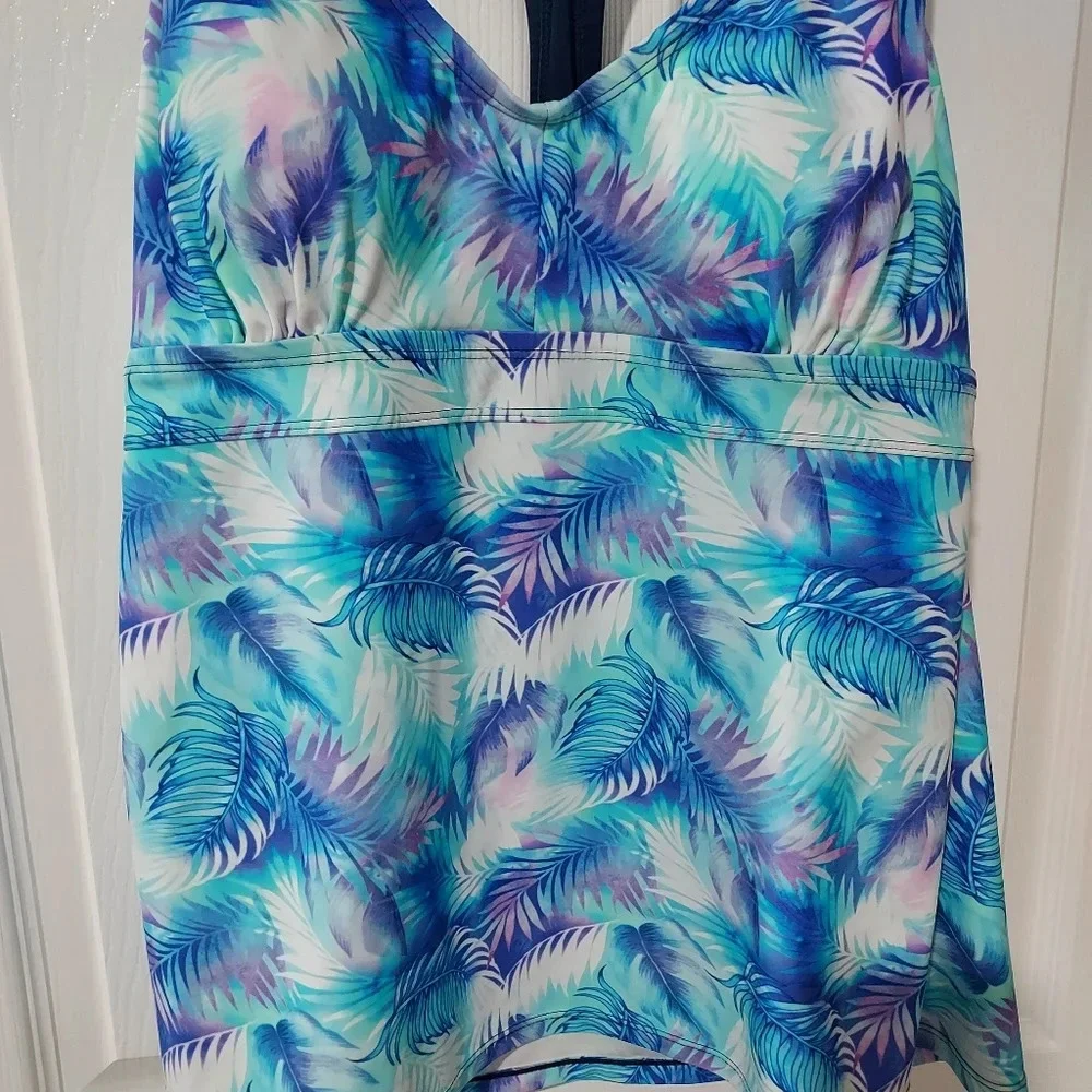 NWT Heat Swimwear Seaside Chic Racerback Tankini in Size 18W